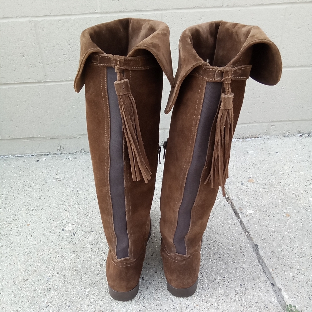 Frye Collared Suede Riding Boots - Picture 3 of 9